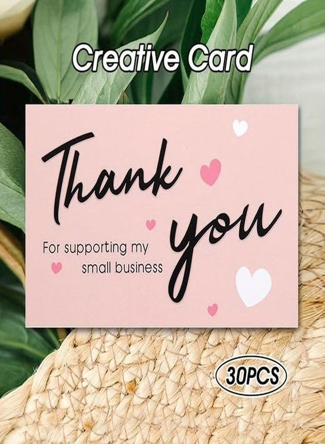 PICKKART Thank You Cards for Supporting Small Business, Pack of 30, Pink, Hearts (Pink) - Image 2